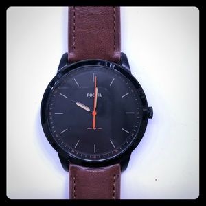 Luther Three-Hand Brown Leather Watch